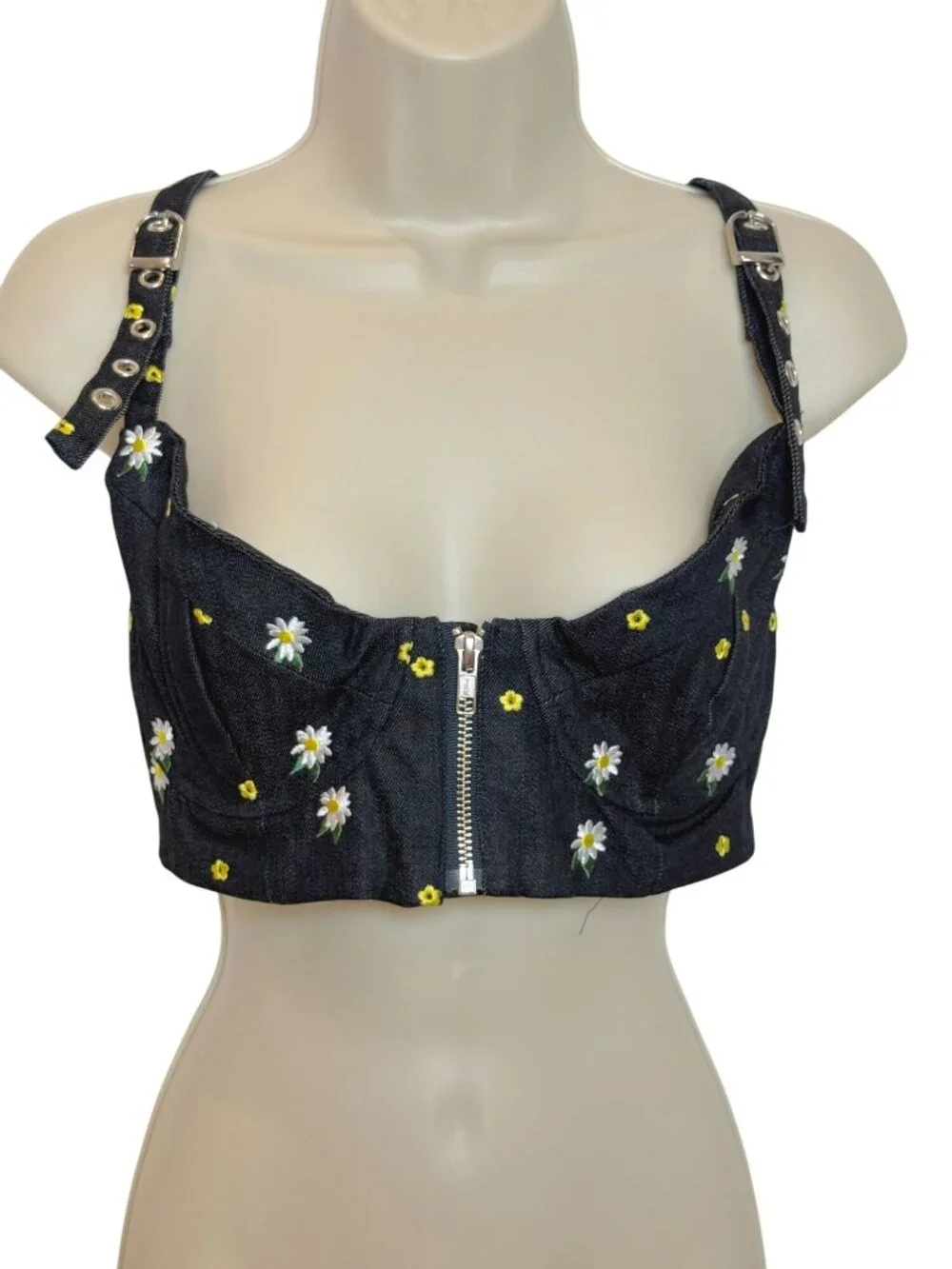 Miaou Dylan Bra Top Embroidered NWOT - Size L - Picture 3 of 8